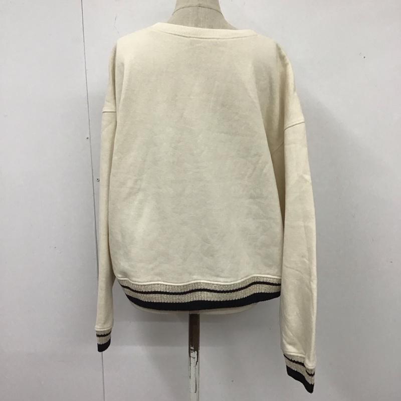 ザラ ZARA トレーナー 長袖 5644 487 712 リブ 裏起毛 S 無地 アイボリー / アイボリー /  レディース USED 古着 中古 10119614