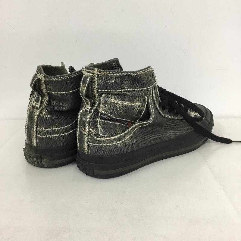 ディーゼル DIESEL スニーカー スニーカー ハイカット デニム 24.5cm 24.5cm ロゴ、文字 黒 / ブラック /  レディース USED 古着 中古 10144424