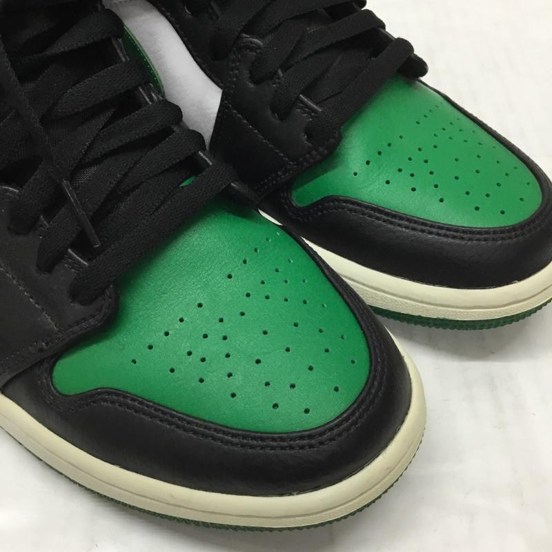 ナイキ NIKE スニーカー スニーカー 554724-067 AIR JORDAN 1 MID 27.5cm 箱有 27.5cm ワンポイント 白 / ホワイト / X 黒 / ブラック / X 緑 / グリーン /  メンズ USED 古着 中古 10119649