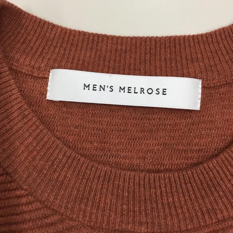 メンズ メルローズ MEN S MELROSE ニット、セーター 長袖 長袖ニットカットソー ニット セーター クルーネックニット 4 無地 橙 / オレンジ /  メンズ USED 古着 中古 10116867