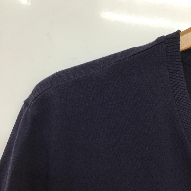 ポロラルフローレン POLO RALPH LAUREN Tシャツ 半袖 半袖カットソー 無地Tシャツ Vネックカットソー M ロゴ、文字 紺 / ネイビー /  メンズ USED 古着 中古 10132317