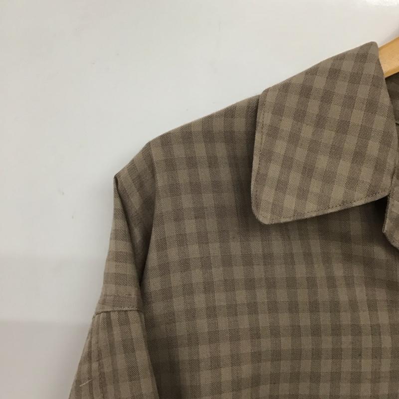 ダイワ ピアサーティナイン DAIWA PIER39 シャツ、ブラウス 長袖 be-90024 TECHSPORTSOPENCOLLARSHIRTSLSMINIPLAIDS 長袖シャツ L チェック 茶 / ブラウン /  メンズ USED 古着 中古 10136881