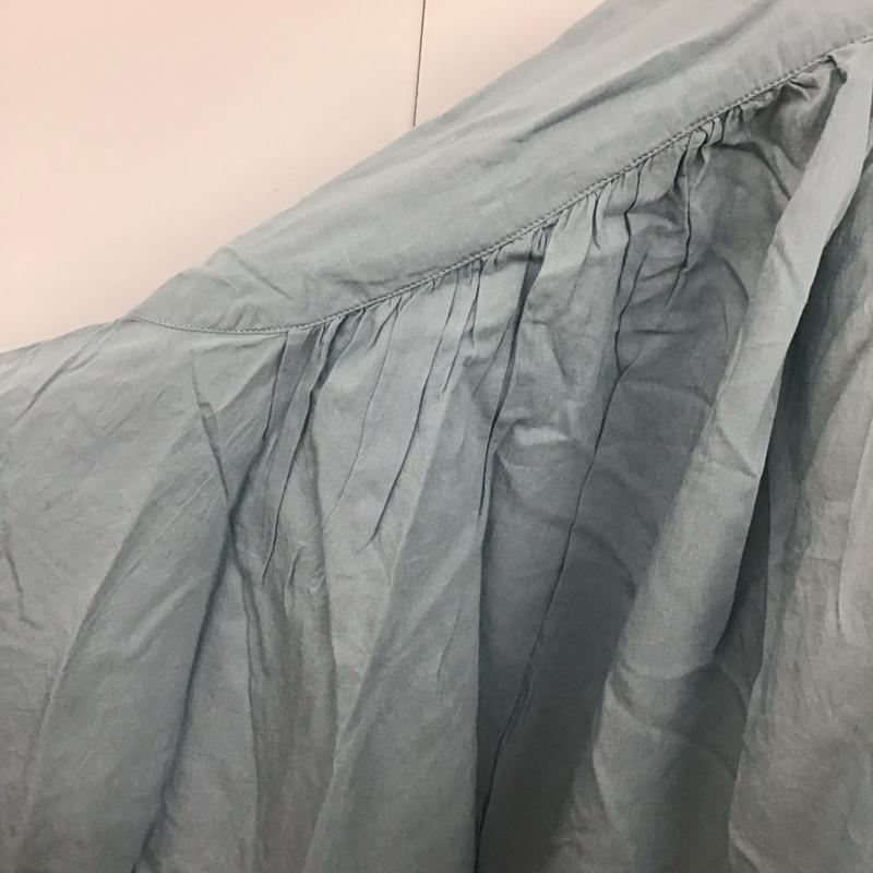 ツムグ tumugu ワンピース ロングスカート ロングワンピース 半袖ワンピース フレアスカート ノーカラーワンピース FREE 無地 水色 / ライトブルー /  レディース USED 古着 中古 10122802