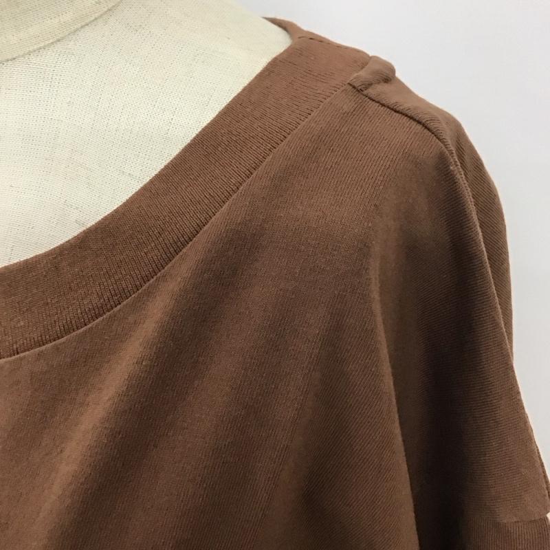 ニコアンドベーシック niko and... BASIC ワンピース ロングスカート 長袖ロングワンピース サイドスリット クルーネック L 無地 茶 / ブラウン /  レディース USED 古着 中古 10111915