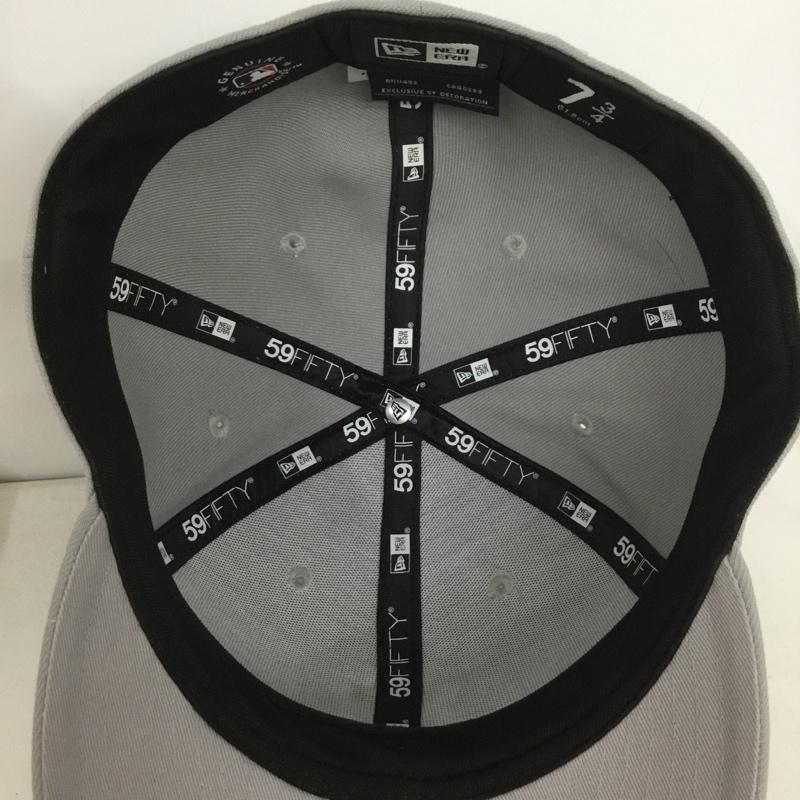 ニューエラ NEW ERA 帽子 キャップ NY ニューヨークヤンキース 59FIFTY 61.5cm ロゴ、文字 灰 / グレー /  メンズ USED 古着 中古 10140496