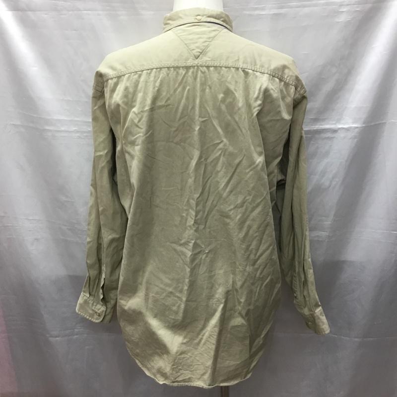 トミーヒルフィガー TOMMY HILFIGER シャツ、ブラウス 長袖 長袖シャツ カラーシャツ ポケットシャツ 長袖カットソー L ロゴ、文字 ベージュ / ベージュ /  メンズ USED 古着 中古 10115765