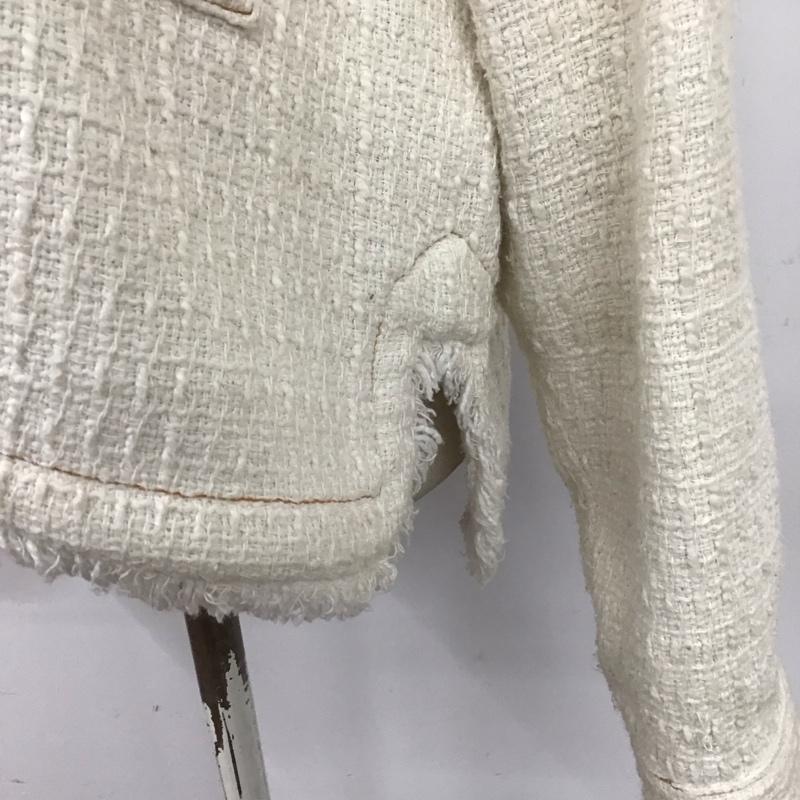 ザラ ZARA ジャケット、上着 ジャケット、ブレザー カジュアルジャケット カラージャケット アウター L 無地 白 / ホワイト /  レディース USED 古着 中古 10124583