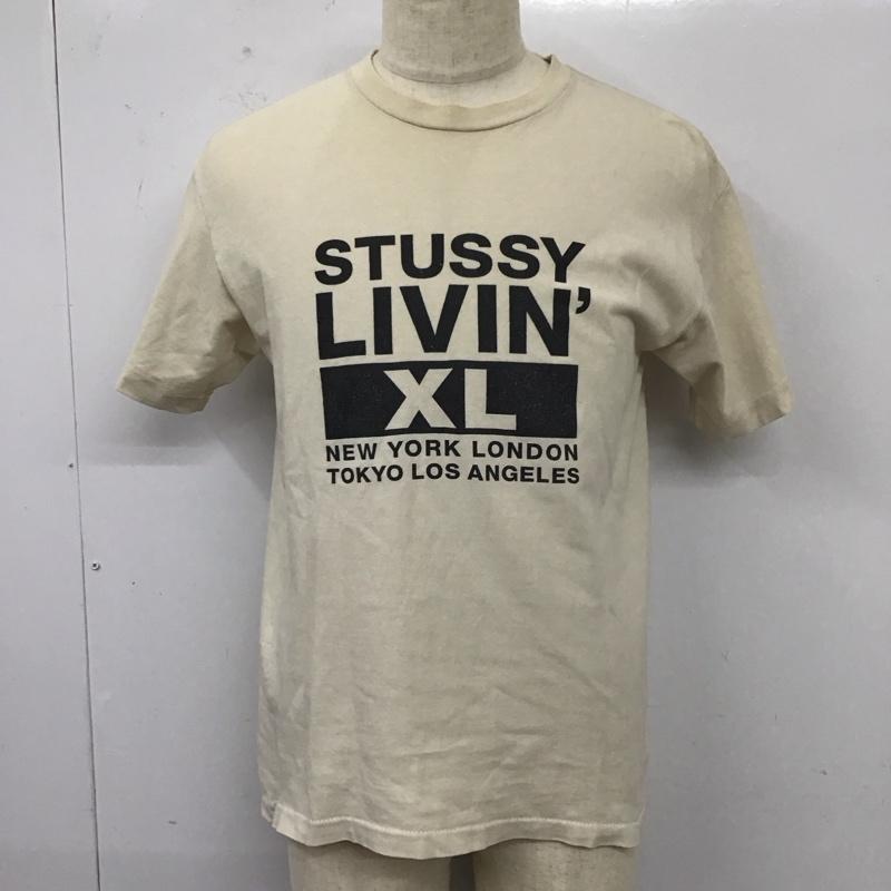 ステューシー STUSSY Tシャツ 半袖 クルーネック プリント M ロゴ、文字 ベージュ / ベージュ /  メンズ USED 古着 中古 10112161