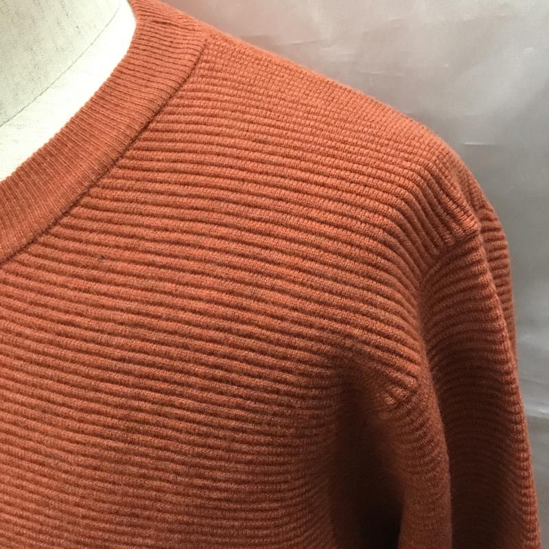 メンズ メルローズ MEN S MELROSE ニット、セーター 長袖 長袖ニットカットソー ニット セーター クルーネックニット 4 無地 橙 / オレンジ /  メンズ USED 古着 中古 10116867