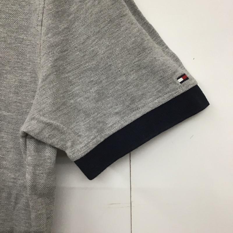 トミーヒルフィガー TOMMY HILFIGER ポロシャツ 半袖 半袖ポロシャツ カラーシャツ 半袖カットソー M 無地 灰 / グレー /  メンズ USED 古着 中古 10141668