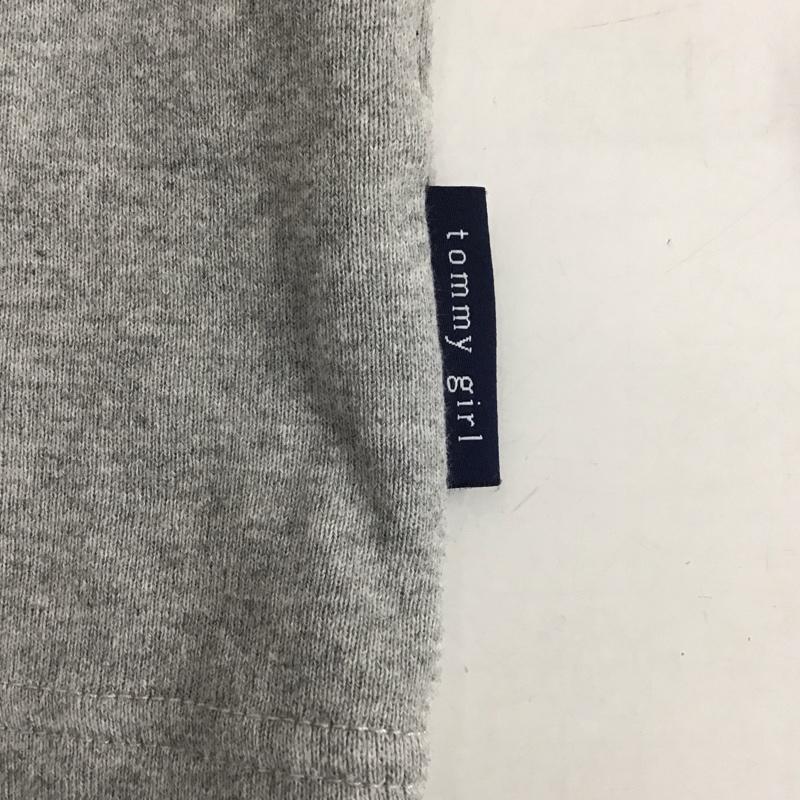 トミーガール tommy girl カーディガン 長袖 22-4321705-220 Vネック スウェット XS ロゴ、文字 灰 / グレー /  レディース USED 古着 中古 10124978