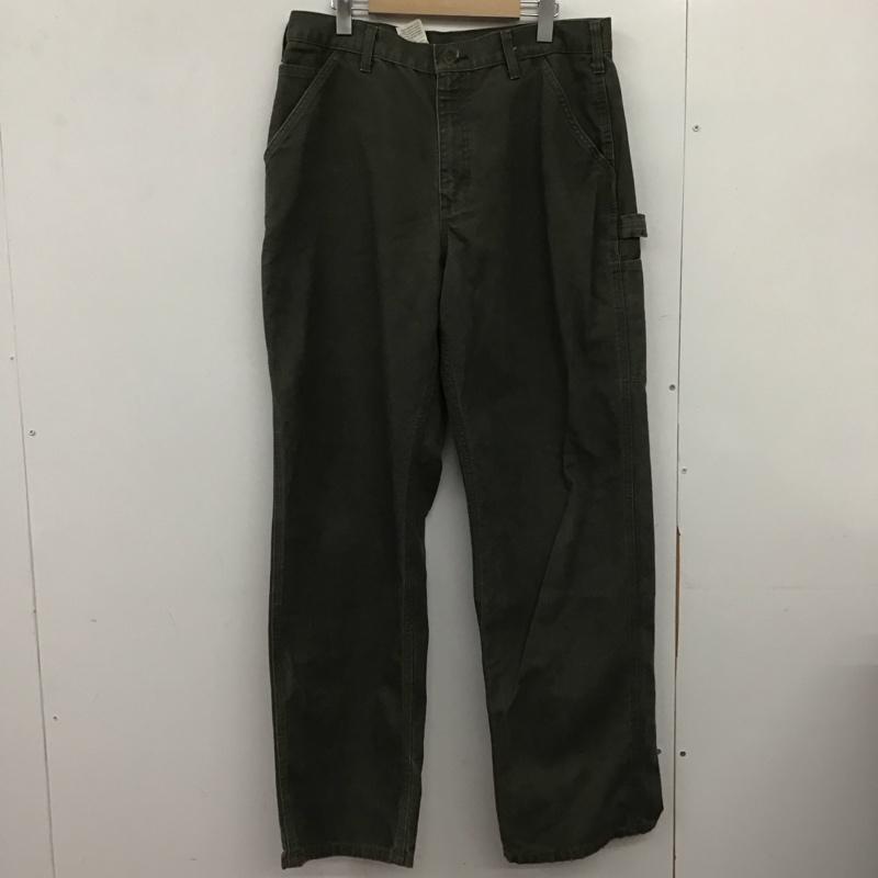 カーハート Carhartt パンツ ワークパンツ、ペインターパンツ ワイドパンツ カジュアルパンツ ワークパンツ 34 ロゴ、文字 カーキ / カーキ /  メンズ USED 古着 中古 10148567