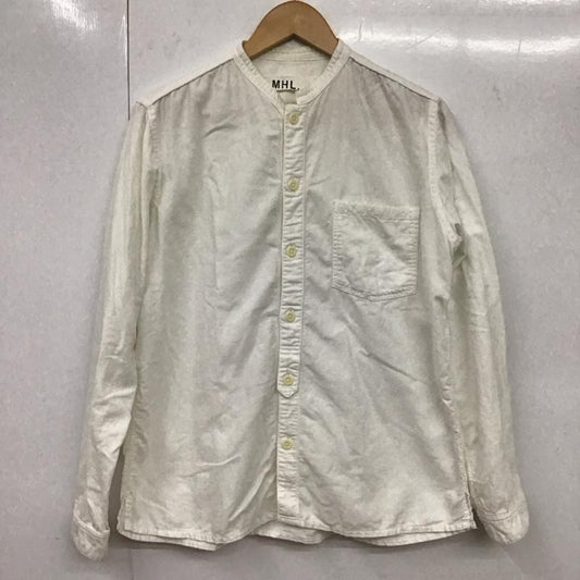 エムエイチエル MHL. シャツ、ブラウス 長袖 長袖シャツ 無地シャツ ノーカラーシャツ M 無地 白 / ホワイト /  メンズ USED 古着 中古 10131769