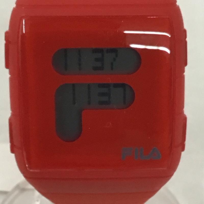 フィラ FILA 腕時計 デジタル 38-105-002 ロゴ、文字 赤 / レッド /  レディース USED 古着 中古 10135262