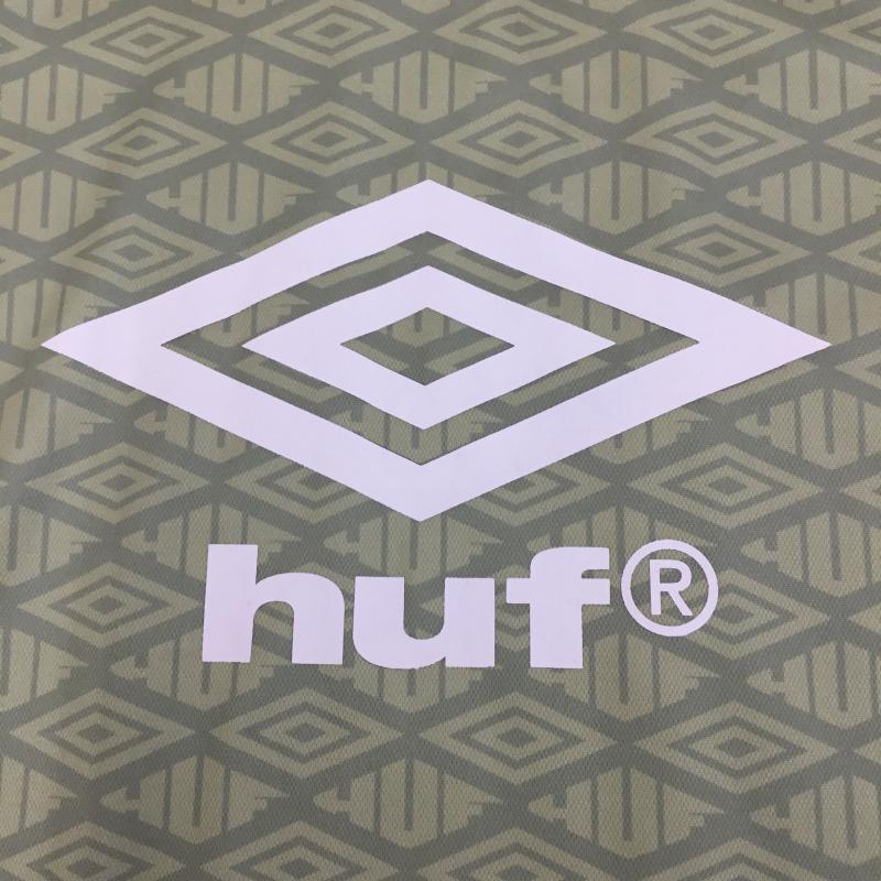ハフ HUF カットソー 半袖 24SS UMBRO ART PANEL TEAM JERSEY S ロゴ、文字 X 総柄 緑 / グリーン /  メンズ USED 古着 中古 10134993