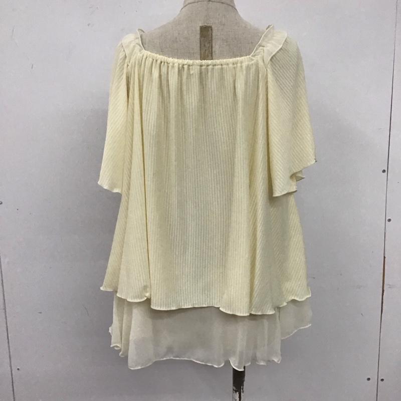 アクシーズファム axes femme カットソー 半袖 半袖カットソー レース クルーネックカットソー フレア M 無地 白 / ホワイト /  レディース USED 古着 中古 10107709