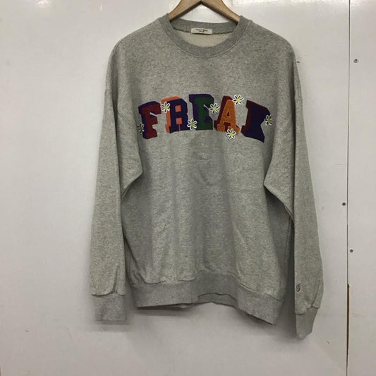 フリークスストア FREAK S STORE トレーナー 長袖 長袖トレーナー スウェット クルーネック プルオーバー FREE ロゴ、文字 灰 / グレー /  メンズ USED 古着 中古 10139459