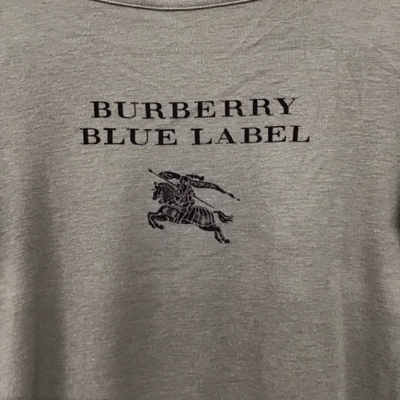 バーバリーブルーレーベル BURBERRY BLUE LABEL カットソー 長袖 38 プリント X ロゴ、文字 ベージュ / ベージュ /  レディース USED 古着 中古 10151201