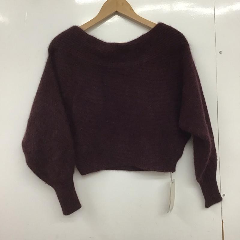 スナイデル SNIDEL ニット、セーター 長袖 長袖ニットカットソー ワイドネック セーター FREE 無地 えんじ / ワインレッド /  レディース USED 古着 中古 10147687