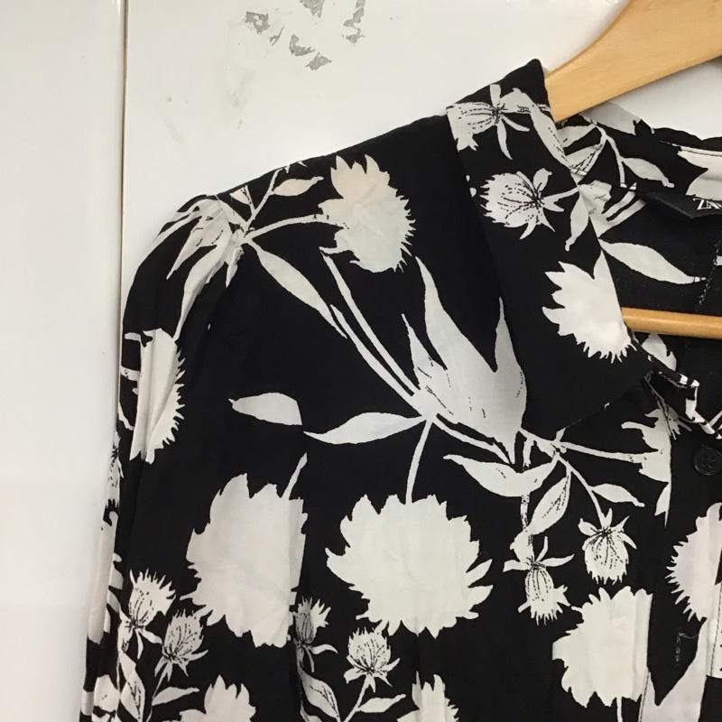 ザラ ZARA ワンピース ロングスカート L 総柄 黒 / ブラック /  レディース USED 古着 中古 10128881