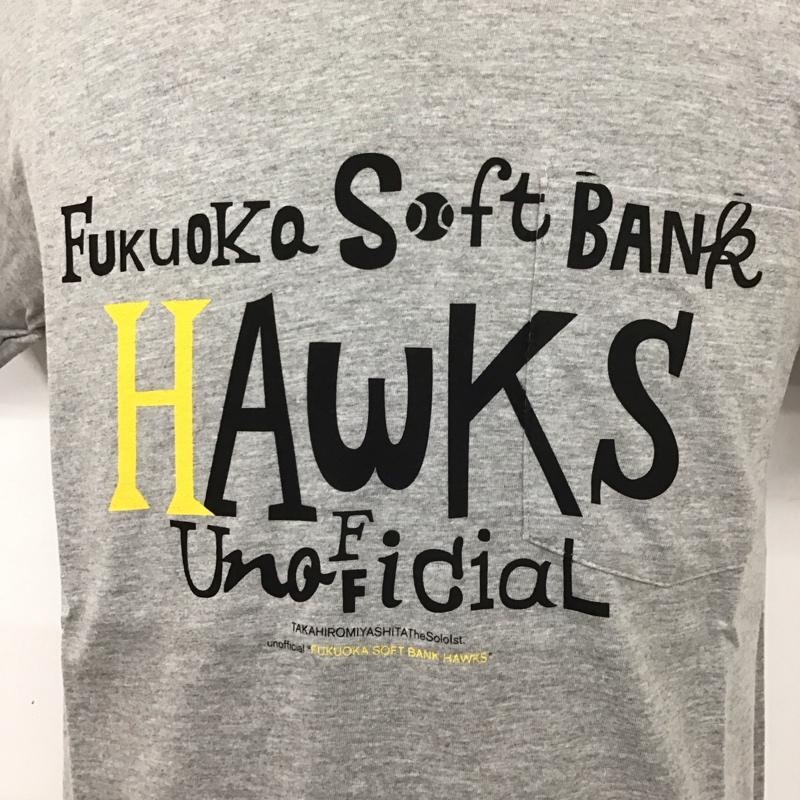 タカヒロ ミヤシタ ザ ソロイスト TAKAHIRO MIYASHITA The SoloIst. Tシャツ 半袖 福岡ソフトバンクホークス M プリント X ロゴ、文字 灰 / グレー /  メンズ USED 古着 中古 10111989