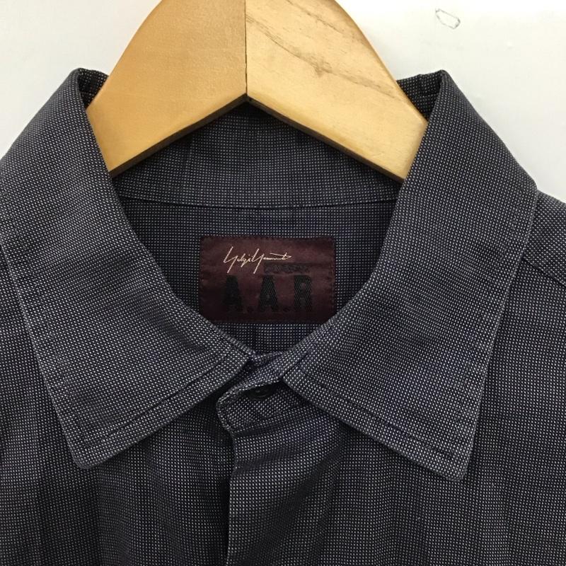 ヨウジヤマモト Yohji Yamamoto シャツ、ブラウス 長袖 長袖シャツ 総柄シャツ カラーシャツ L 総柄 紺 / ネイビー /  メンズ USED 古着 中古 10145044