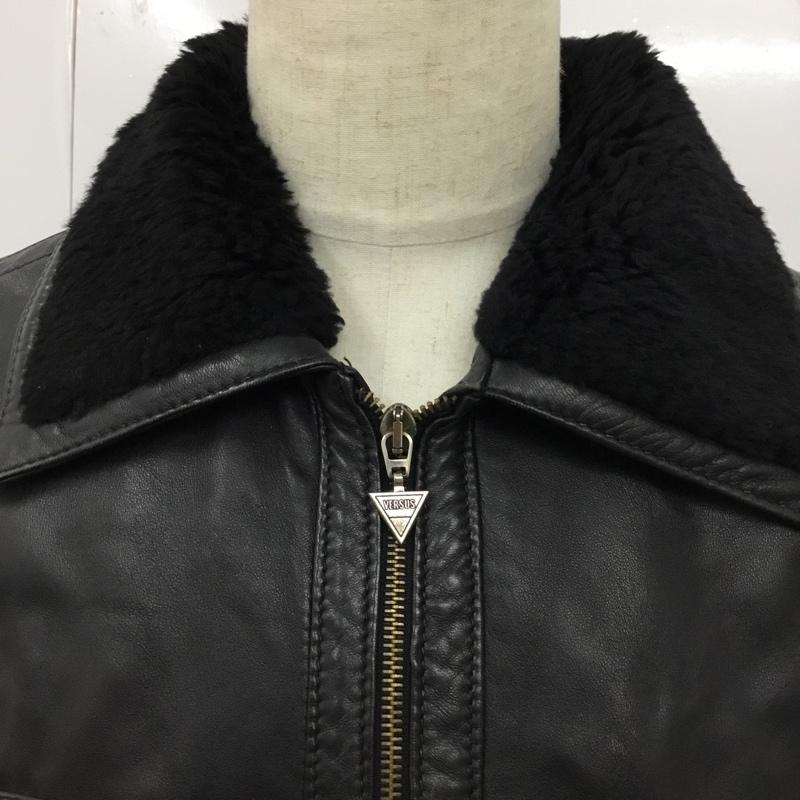 ウ゛ェルサスウ゛ェルサーチ VERSUSVERSACE ジャケット、上着 ジャンパー、ブルゾン ジップアップジャケット レザージャケット アウター 36 無地 茶 / ブラウン /  メンズ USED 古着 中古 10120664