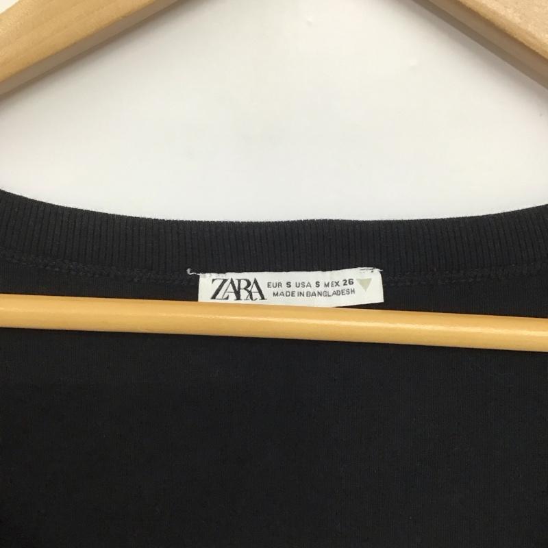 ザラ ZARA カットソー 長袖 長袖カットソー クルーネックカットソー 無地カットソー S 無地 黒 / ブラック /  レディース USED 古着 中古 10142498