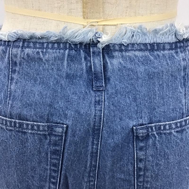 ローリーズファーム LOWRYS FARM パンツ デニム、ジーンズ LF517034AD 裾フリンジ ワイドパンツ M 無地 青 / ブルー /  レディース USED 古着 中古 10120868