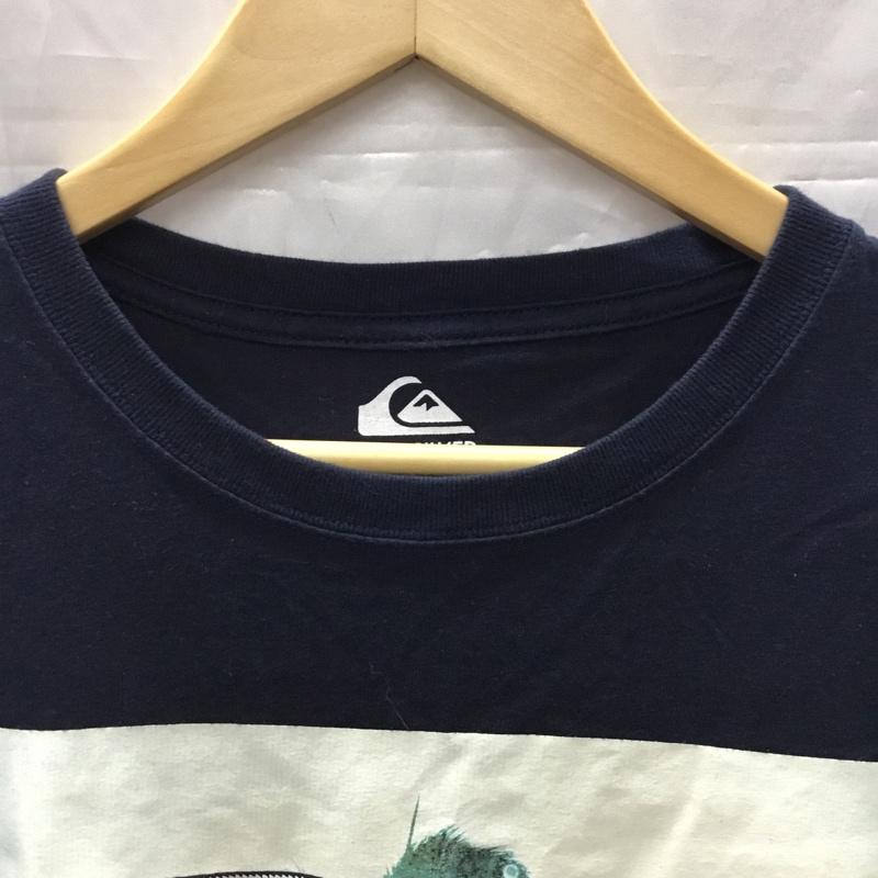 クイックシルバー Quiksilver Tシャツ 半袖 L プリント 紺 / ネイビー /  メンズ USED 古着 中古 10110627