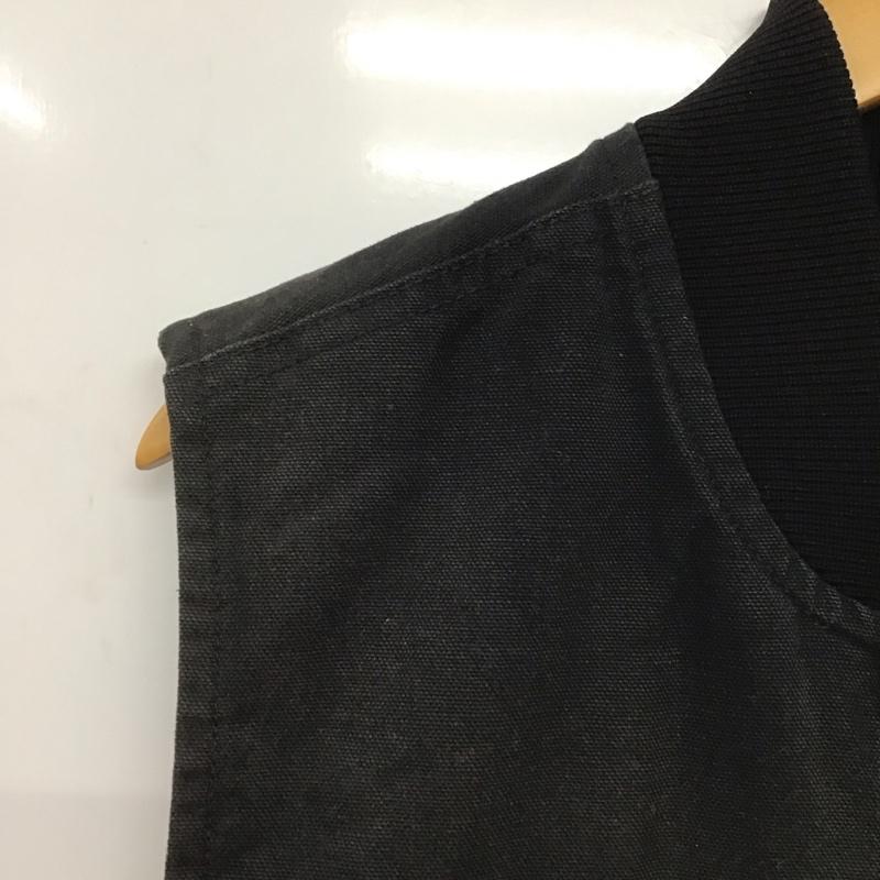 カーハート Carhartt ベスト ベスト ジップアップベスト ノースリーブカットソー アウター L ロゴ、文字 ダークグレー / ダークグレー /  メンズ USED 古着 中古 10146983