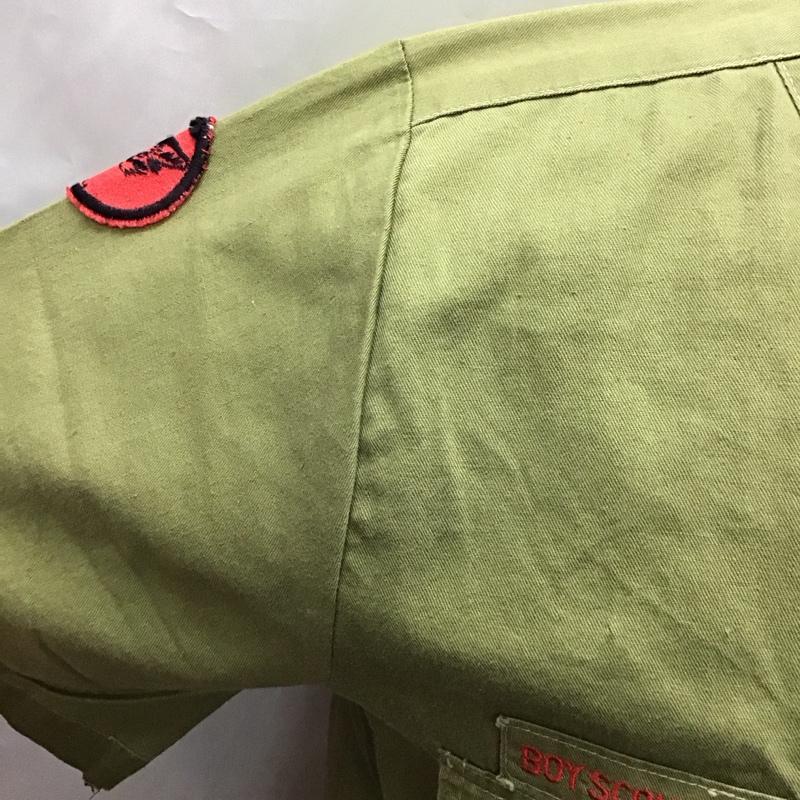 古着 USED シャツ、ブラウス 半袖 半袖シャツ ボーイスカウトシャツ ミリタリーシャツ ノーカラーシャツ 60s ロゴ、文字 カーキ / カーキ /  メンズ USED 古着 中古 10114122
