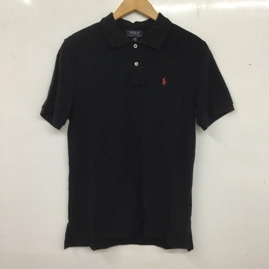 ポロラルフローレン POLO RALPH LAUREN ポロシャツ 半袖 L 無地 黒 / ブラック /  メンズ USED 古着 中古 10135983