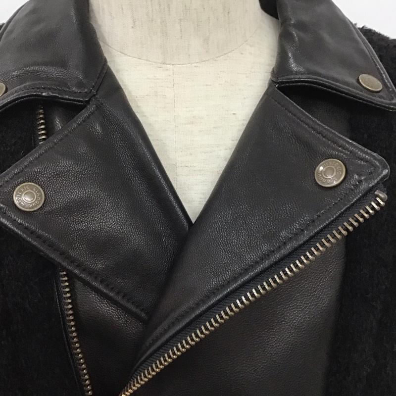 ヒステリックグラマー HYSTERIC GLAMOUR ジャケット、上着 ジャケット、ブレザー 02173nd06 ジャケット 山羊革 ライダースニット ジップアップジャケット S 無地 黒 / ブラック /  メンズ USED 古着 中古 10106655