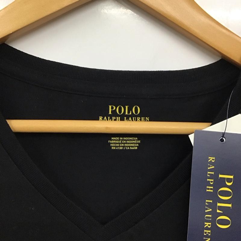 ポロラルフローレン POLO RALPH LAUREN Tシャツ 半袖 半袖カットソー プリントTシャツ Vネックカットソー XL ロゴ、文字 黒 / ブラック /  メンズ USED 古着 中古 10130687