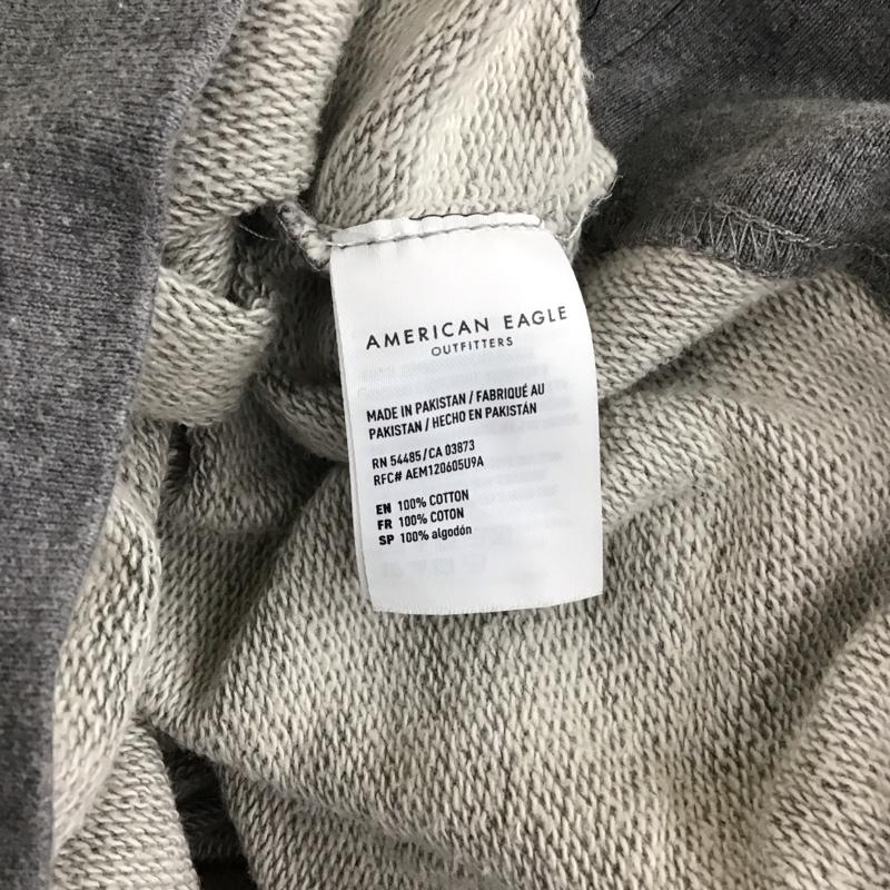 アメリカンイーグル AMERICANEAGLE パーカー 長袖 長袖パーカー フード付きパーカー スウェット トレーナー ロゴ、文字 灰 / グレー /  メンズ USED 古着 中古 10114185