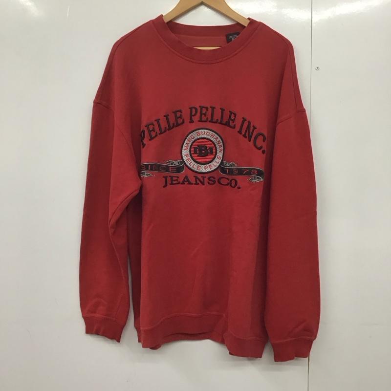 ペレペレ PELLEPELLE トレーナー 長袖 長袖トレーナー スウェット クルーネック プルオーバー XL ロゴ、文字 赤 / レッド /  メンズ USED 古着 中古 10144183