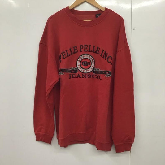 ペレペレ PELLEPELLE トレーナー 長袖 長袖トレーナー スウェット クルーネック プルオーバー XL ロゴ、文字 赤 / レッド /  メンズ USED 古着 中古 10144183