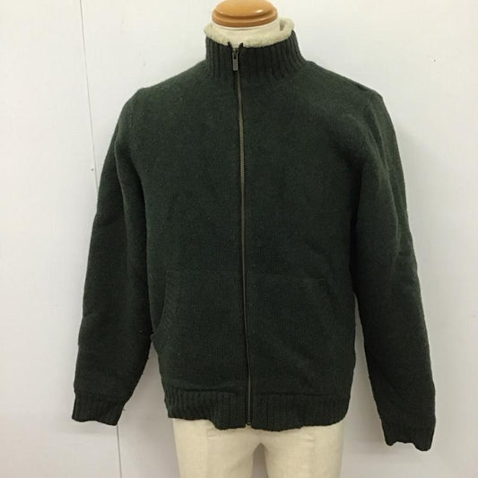 エルエルビーン L.L.Bean ニット、セーター 長袖 285317 ジップアップ ニットジャケット 裏ボア S 無地 緑 / グリーン /  メンズ USED 古着 中古 10112652