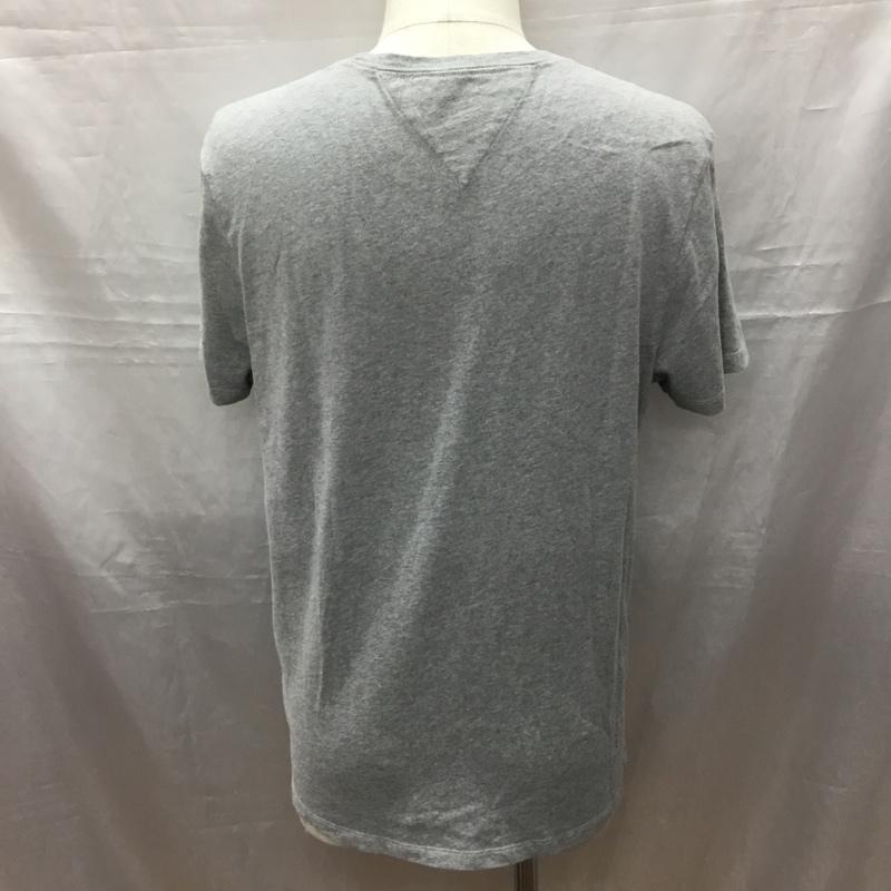 トミーヒルフィガー TOMMY HILFIGER カットソー 半袖 半袖カットソー プリントTシャツ クルーネックカットソー M ロゴ、文字 灰 / グレー /  メンズ USED 古着 中古 10116704