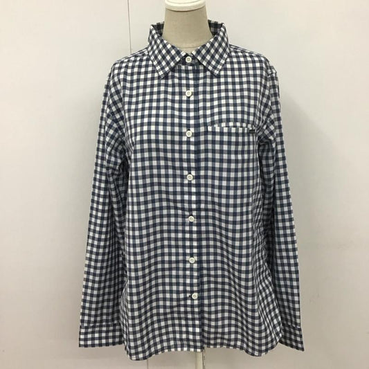 モンベル mont-bell シャツ、ブラウス 長袖 長袖シャツ カラーシャツ ポケットシャツ 長袖カットソー チェックシャツ L チェック 白 / ホワイト / X 青 / ブルー /  レディース USED 古着 中古 10110257