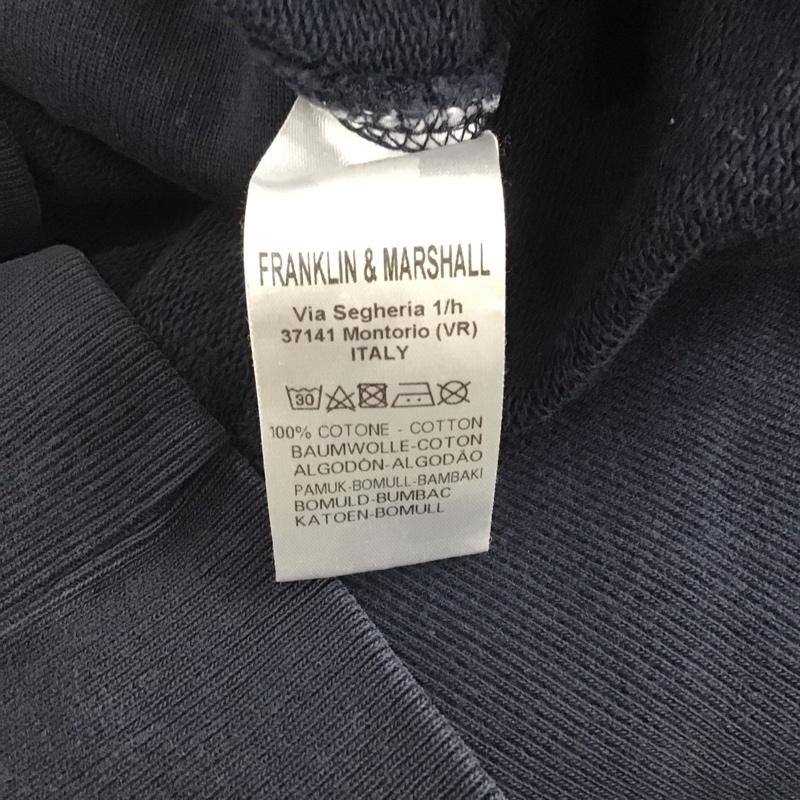 フランクリンマーシャル FRANKLIN&MARSHALL トレーナー 長袖 長袖トレーナー スウェット クルーネック プルオーバー S ロゴ、文字 紺 / ネイビー /  メンズ USED 古着 中古 10140523
