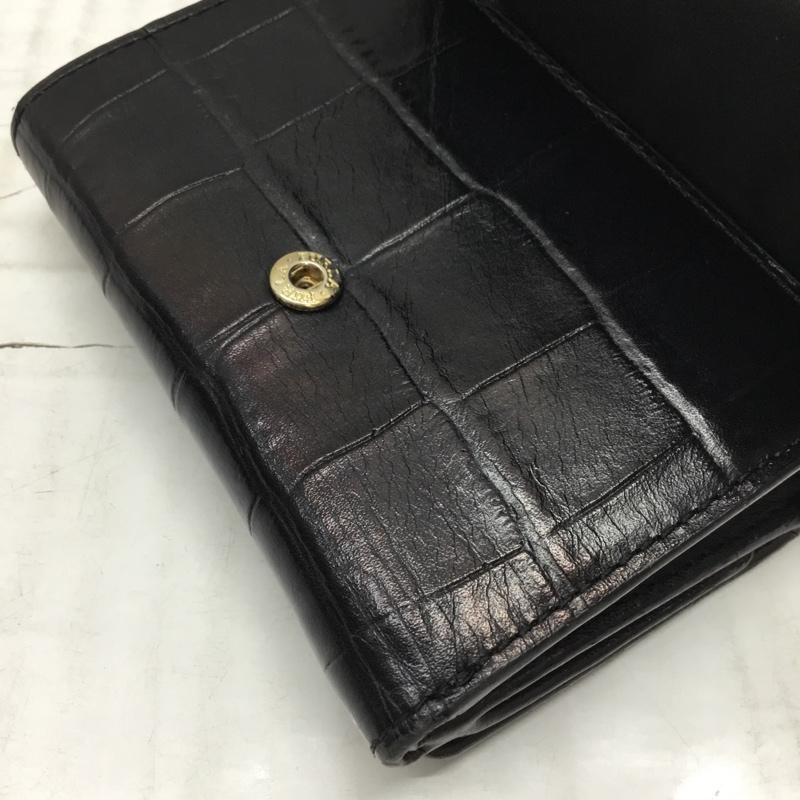 フルラ FURLA 財布 コンパクト財布 三つ折り ミニ財布 ロゴ、文字 黒 / ブラック /  レディース USED 古着 中古 10109225