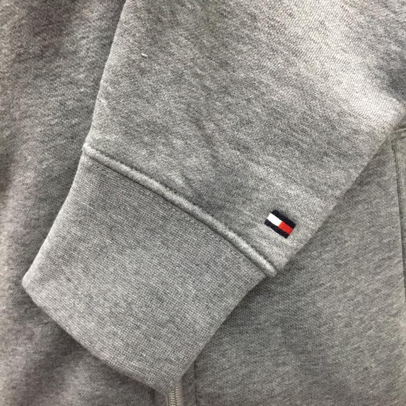 トミーヒルフィガー TOMMY HILFIGER パーカー 長袖 ジップアップパーカー 長袖パーカー 裏地ボアパーカー M ロゴ、文字 灰 / グレー /  メンズ USED 古着 中古 10121686