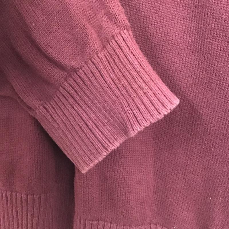 トミーヒルフィガー TOMMY HILFIGER ニット、セーター 長袖 長袖ニットカットソー クルーネック セーター XL ロゴ、文字 えんじ / ワインレッド /  メンズ USED 古着 中古 10141810