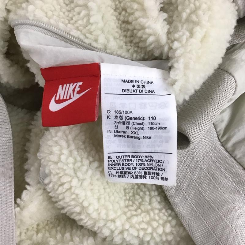 ナイキ NIKE ジャケット、上着 ジャケット、ブレザー bq6546-070 リバーシブルボアジャケット ジップアップジャケット XXL ロゴ、文字 白 / ホワイト /  メンズ USED 古着 中古 10129610