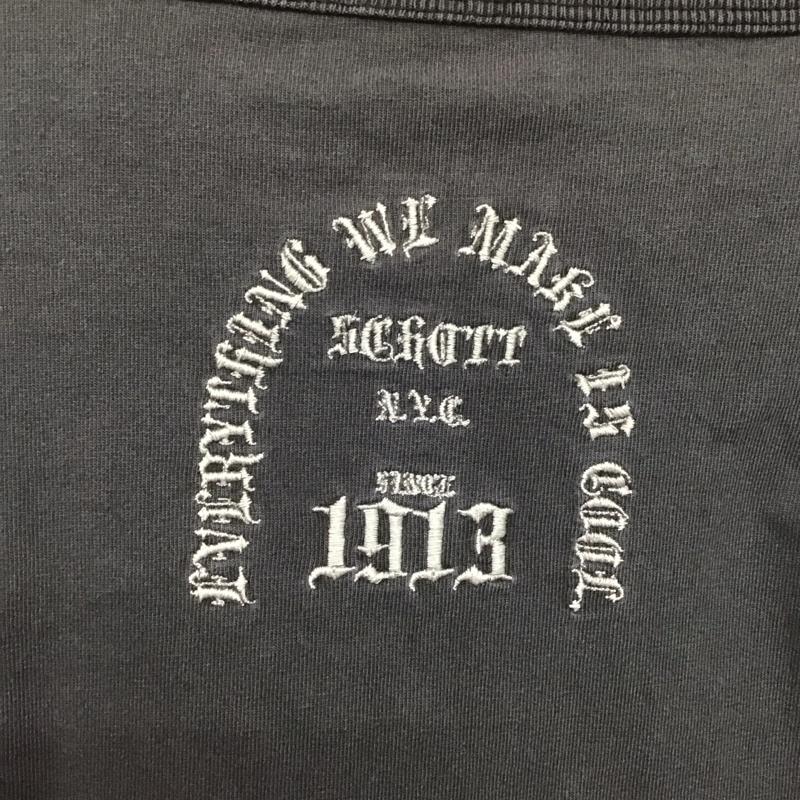 ショット schott Tシャツ 半袖 半袖カットソー プリントTシャツ クルーネックカットソー M ロゴ、文字 ダークグレー / ダークグレー /  メンズ USED 古着 中古 10146050