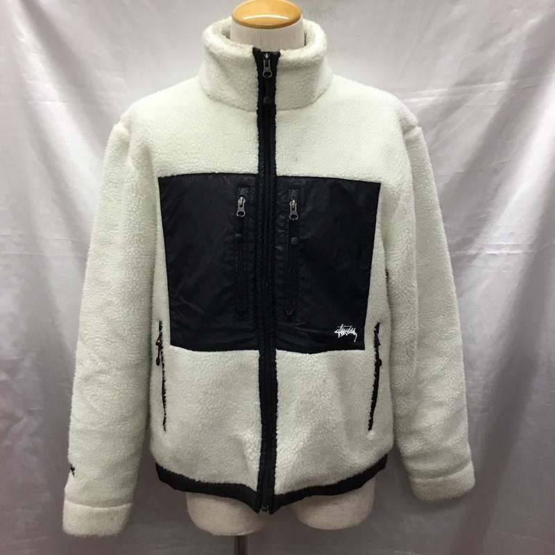 ステューシー STUSSY ジャケット、上着 ジャンパー、ブルゾン GORE WINDSTOPPER シェルパフリースジャケット S ロゴ、文字 白 / ホワイト / X 黒 / ブラック /  メンズ USED 古着 中古 10120994