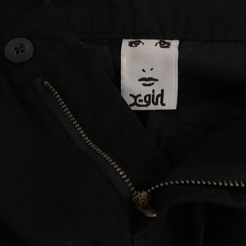 エックスガール X-girl パンツ ワークパンツ、ペインターパンツ 105232031007 ミリタリーフレアパンツ S 無地 黒 / ブラック /  レディース USED 古着 中古 10142784