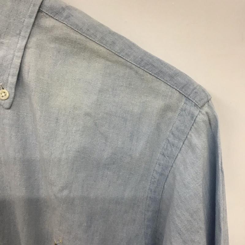 ポロバイラルフローレン Polo by RALPH LAUREN シャツ、ブラウス 長袖 長袖シャツ 無地シャツ カラーシャツ ボタンダウンシャツ デニムシャツ S ロゴ、文字 水色 / ライトブルー /  メンズ USED 古着 中古 10141506